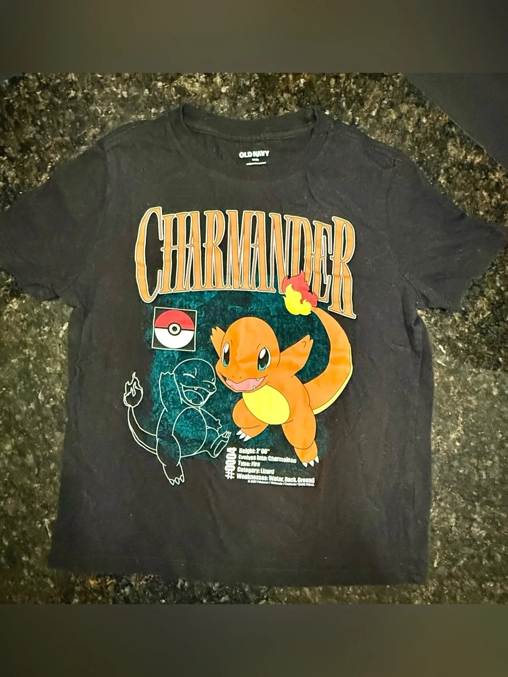 Old Navy Black Kids' Charmander Graphic Tee with Orange Print